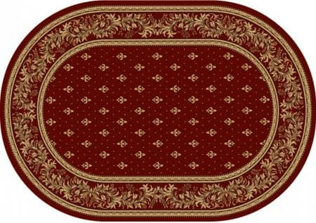 COVOARE - Covor Lotos Oval, Model Bisericesc, 15066, Rosu, Diverse Dimensiuni