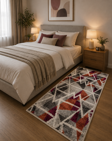 Covoare Living - Covor Model Orlando 2074, Gri/Rosu, Diverse Dimensiuni