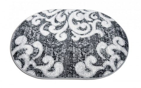Covor Modern, Cappuccino 16028, Gri / Alb, Oval, Diverse Dimensiuni, 1700 gr/mp [5]