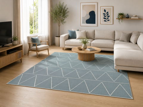 Covoare Living - Covor Modern, Dream 18002, Albastru, Diverse Dimensiuni, 2300 gr/mp