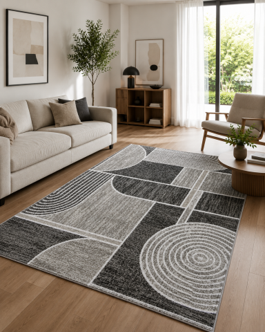 Covoare Living - Covor Modern, Elma EL009, Gri, Diverse Dimensiuni, 1300 gr/mp