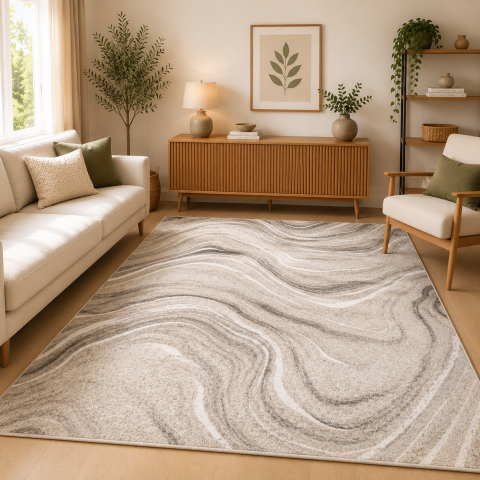 Covoare Living - Covor Modern, Elma EL013, Bej, Diverse Dimensiuni, 1300 gr/mp