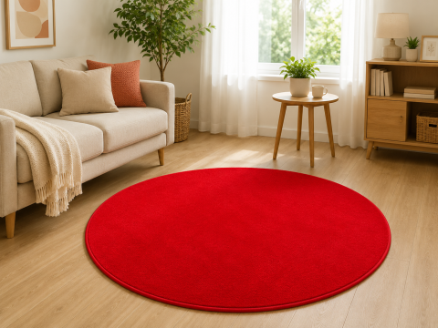Covoare Living - Covor Modern, Kolibri 11000-120, Rosu, Rotund, Diverse Dimensiuni, 2200 gr/mp