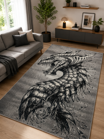 Covoare Living - Covor Modern, Kolibri Dragon 11611, Gri, Diverse Dimensiuni, 2200 gr/mp