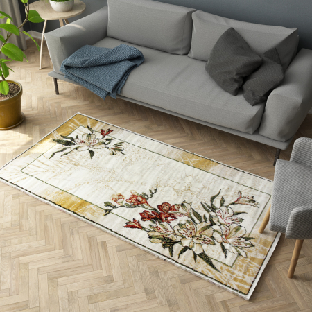 Covor Floral, Lotos 1563, Crem, Diverse Dimensiuni [1]