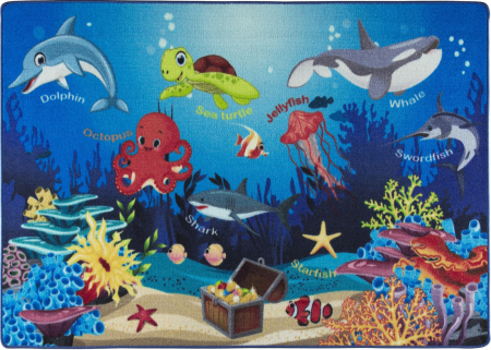 Covoare Copii - Covor Pentru Copii, Antiderapant, Oceanarium Blue, Diverse Dimensiuni, 1275 gr/mp