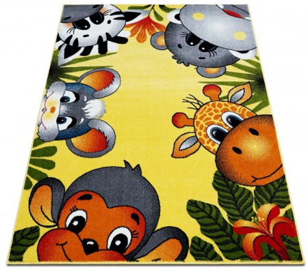 Covor Pentru Copii, Kolibri Animalute 11058, Galben, Diverse Dimensiuni, 2200 gr/mp [2]