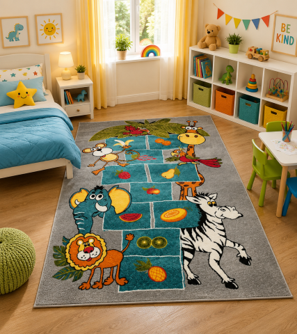 Covoare Copii - Covor Pentru Copii, Kolibri Sotron 11120, Gri, Diverse Dimensiuni, 2200 gr/mp