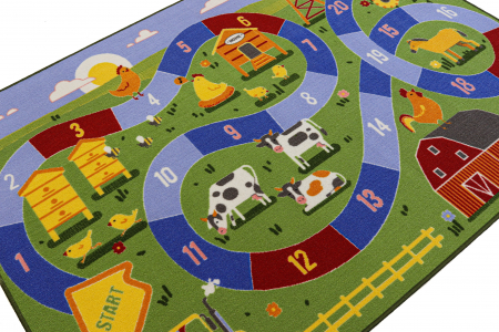 Covor Pentru Copii, Print Ferma 2416, Verde, Suport Pasla [2]