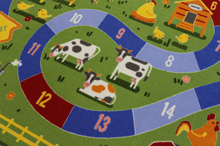 Covor Pentru Copii, Print Ferma 2416, Verde, Suport Pasla [3]