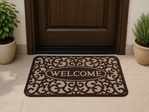 Covorase Intrare - Covor Pentru Usa Intrare, Flex 19141-91, Antiderapant, Maro, 50x80 cm