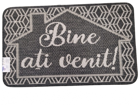Covorase Intrare - Covor Pentru Usa Intrare, Flex 19683, Antiderapant, Negru, 50x80 cm