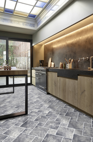 Linoleum Model Sand Stone 919, Latime 200 cm, Gri Inchis [1]