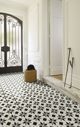 Linoleum Model Scottsdale 099, Latime 200 cm, Alb / Negru [1]