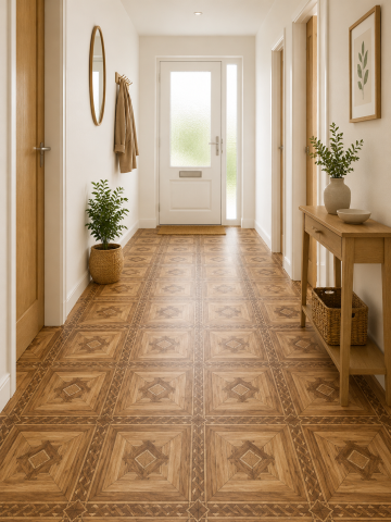 LINOLEUM - Linoleum PVC, Legend Confort, Maro, Latime 2.5 m, Imitatie Parchet, Suport Pâslă