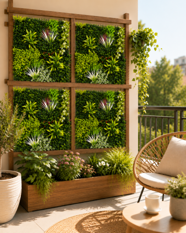 GAZON ARTIFICIAL - Panou Decorativ Verde Artificial B017 , 100x100 cm