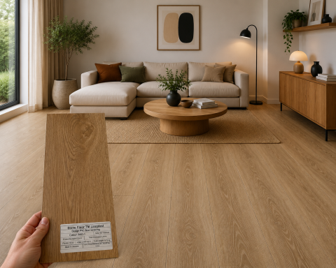 LINOLEUM - Parchet LVT 8003-1 ,BEJ, Aspect Lemn – Pardoseală Vinil 2 mm, Clasa Trafic 32