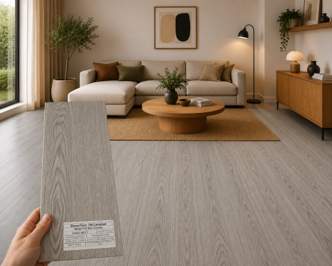 LINOLEUM - Parchet LVT 8071-1 Gri Aspect Lemn – Pardoseală Vinil 2.5 mm, Clasa Trafic 33