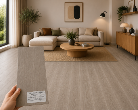 LINOLEUM - Parchet LVT 8103-1 Gri Aspect Lemn – Pardoseală Vinil 2 mm, Clasa Trafic 32