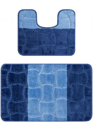 COVORASE - Set 2 Covorase Baie, Antiderapante, Sariyer Dark Blue