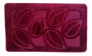 Covorase Baie - Set 2 Covorase Baie, Antiderapante, Flora Aubergine