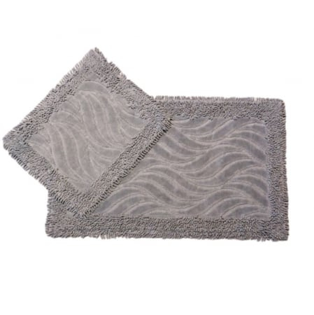 Covorase Baie - Set 2 Covorase Baie, Rombs 14 Gri, Covor 100% Bumbac, Dimensiunea 60x100 cm