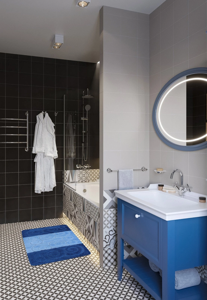 Set 2 Covorase Baie, Antiderapante, Sile D, Blue [2]