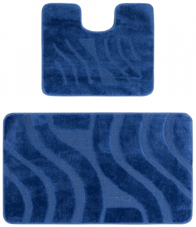 Covorase Baie - Set 2 Covorase Baie, Antiderapante, Symphony D. Blue