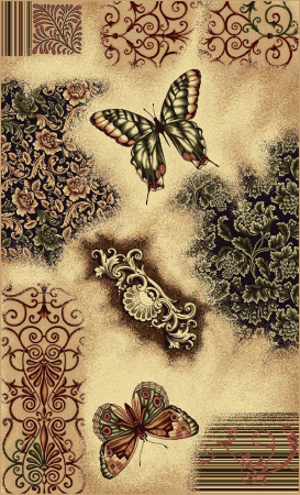 Set 3 Covoare Lotos 1607 Fluturi, Multicolor: 2 buc. 80x150 cm, 1 buc. 150x230 cm. [1]