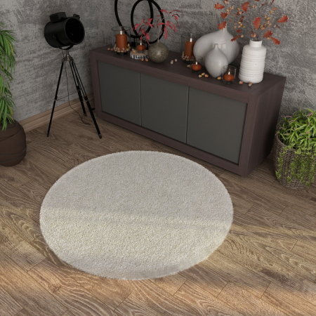 Set 5 Covoare Fantasy 12500-10, Alb: 2 buc. 80x150 cm, 1 buc. 200x300 cm, 2 buc. rotunde 67 cm. [4]