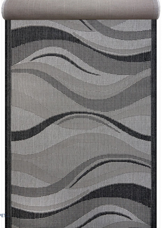 Traverse Moderne si Geometrice - Traversa Antiderapanta Flex, 19657, Gri, Latime 75 cm, Diverse Lungimi