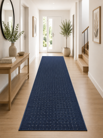 Traverse Hol - Traversa Antiderapanta, Stanford, Albastru, Latime 100 cm, Diverse Lungimi