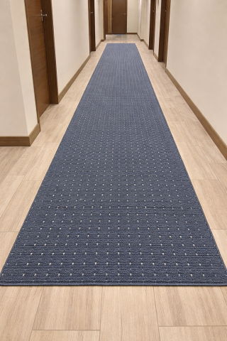 Traverse Hol - Traversa Antiderapanta, Stanford Albastru , Latime 80 cm, Diverse Lungimi