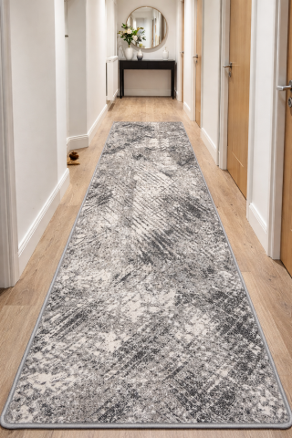 Traverse Moderne si Geometrice - Traversa Covor, Anny 33022, Gri, Latime 58 cm, Diverse Lungimi