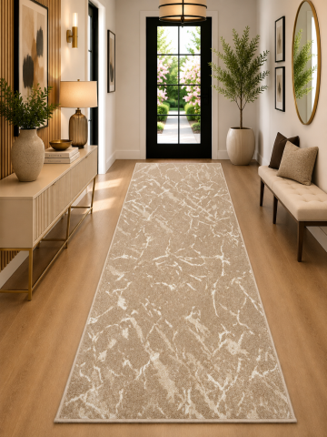 Traverse Dormitor - Traversa Covor, Cappuccino 16132, Crem, Latime 120 cm, Diverse Lungimi, 1700 gr/mp