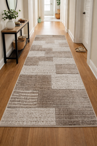 SALE - Traversa Covor, Fashion 32002, Bej / Maro, Latime 120 cm, Diverse Lungimi