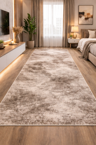 Traverse Moderne si Geometrice - Traversa Covor, Itea 42016, Crem, Latime 115 cm, Diverse Lungimi