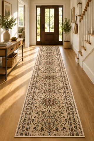 Traverse Dormitor - Traversa Covor, Lotos 15040, Bej, Latime 80 cm, Diverse Lungimi, 1800 gr/mp