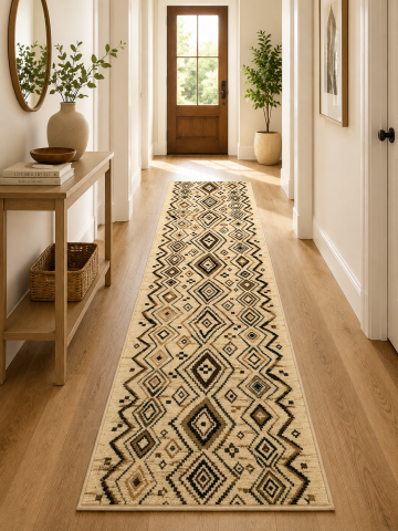 Traverse Hol - Traversa Covor, Lotos 15094, Crem / Bej, Latime 120 cm, Diferite Lungimi, 1800 gr/mp