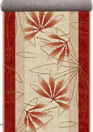 Traverse Moderne si Geometrice - Traversa Covor, Lotos 552, Crem / Grena, Latime 100 cm, Diverse Lungimi, 1800 gr/mp