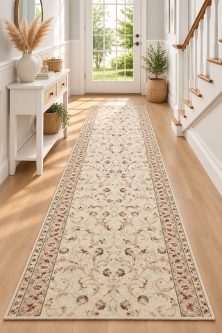 Traverse Dormitor - Traversa Covor, Lotos 523, Bej, Latime 100 cm, Diverse Lungimi, 1800 gr/mp