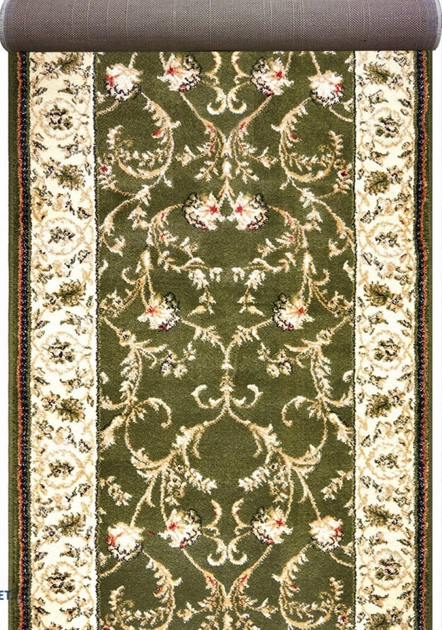 Traverse Dormitor - Traversa Covor, Lotos 523, Verde, Latime 150 cm, Diverse Lungimi, 1800 gr/mp