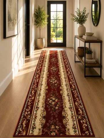 Traverse Hol - Traversa Covor, Lotos 535, Grena, Latime 90 cm, Diverse Lungimi
