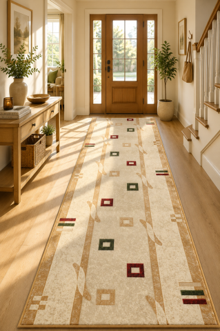 Traverse Dormitor - Traversa Covor, Lotos 579, Crem / Bej, Latime 120 cm, Diverse Lungimi, 1800 gr/mp