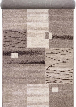 Traverse Moderne si Geometrice - Traversa Covor, Mira 24120, Bej/Maro, Latime 120 cm, Diverse Lungimi