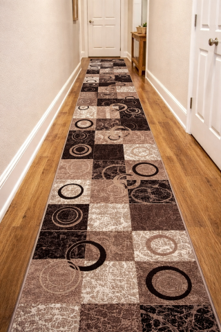 Traverse Hol - Traversa Covor, Mira 24170, Bej/Maro, Latime 120 cm, Diverse Lungimi