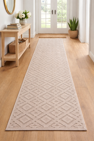 Traverse Hol - Traversa Covor, Oksi 38011, Bej, Latime 120 cm, Diverse Lungimi