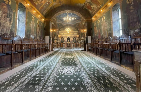 Traversa Lotos 15032-310, Latime 150 cm, Model Bisericesc, Verde, Diverse Marimi [2]