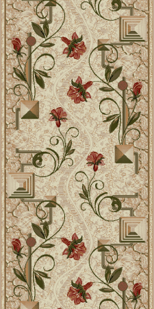 Traverse Moderne si Geometrice - Traversa Lotos 587-116, Crem, Latime 100 cm, Diverse Lungimi, 1800 gr/mp