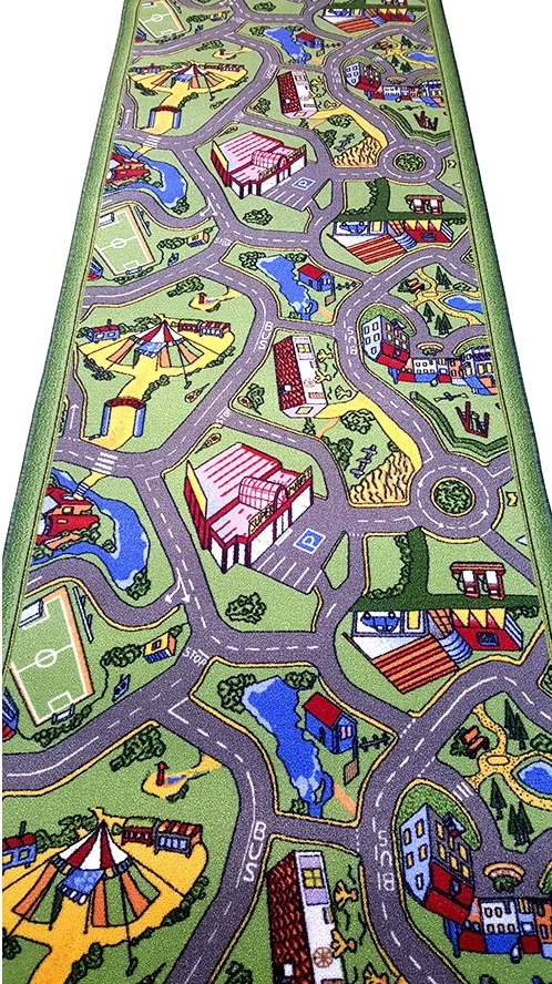 Traversa Pentru Copii, Drumulete 1129, Verde, Latime 150 cm, Diverse Lungimi [0]